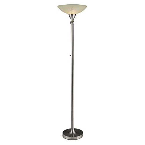  Artiva USA 71-inch Compact Fluorescent Torchiere Floor Lamp with Hand-painted Alabaster Glass Shade