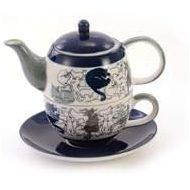 Cha Cult Tea for one Set Barney Keramik, 4-teilig Kanne: 0,4 l, Tasse: 0,2 l