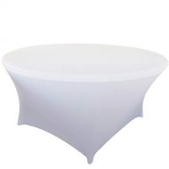 BalsaCircle TRLYC 6ft Spandex Fitted Stretch Tablecloth Rectangular Table Cover Wedding Banquet Party Home Decor(White,4ft,72,5 Pack)