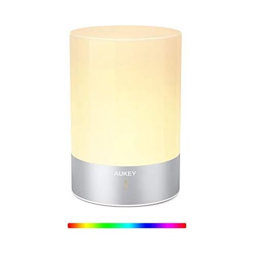  [아마존 핫딜] [아마존핫딜]AUKEY Cordless Lamp Rechargeable Table Lamp LED Bedside Lamp with Dimmable Warm White Light & Color Changing RGB, Touch Lamp for Bedrooms