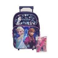 2015 New Disney Frozen Elsa & Anna Large Rolling Backpack with Stationery Set