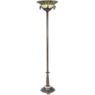 Dale Tiffany Lamps Dale Tiffany TR17122 Corona Leaf FloorTorchiere Lamp, Antique Bronze