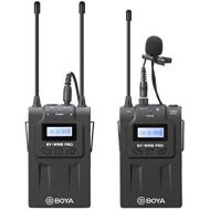 Boya BOYA by-WM8 Pro-K1 UHF Wireless Microphone System 48 Channels MonoStereo Mode LCD Display 100M Effective Range for Canon Nikon Sony DSLR Cameras Camcorders with Andoer Cleaning Cl