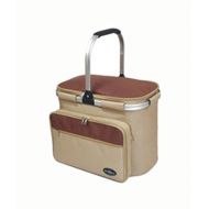 Picnic & Beyond Aluminum Framed Picnic Cooler Basket With Bbq Tool Set