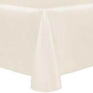 Ultimate Textile -2 Pack- Reversible Shantung Satin - Majestic 72 x 120-Inch Oval Tablecloth, Ivory Cream