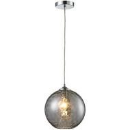 ELK Elk 313801SMK HGTV Home Watersphere 1-Light Pendant with Smoke Glass Shade, 10 by 11-Inch, Polished Chrome Finish