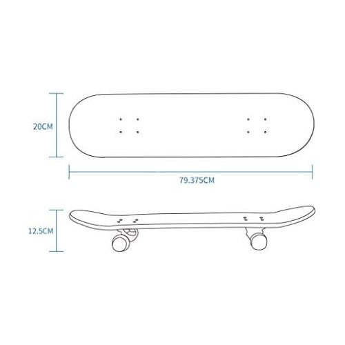  JIN Berufsrad-Skateboard-Anfanger-Kinder-Erwachsen-Reise-bilaterales Skateboard des Ahorn-Vier (Farbe : D)