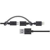 Belkin 3-Feet Micro-USB Cable with Lightning Connector Adapter - Retail Packaging - Black