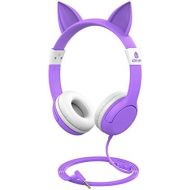 [아마존베스트]IClever iClever Kids Headphones - Cat-Inspired Wired On-Ear Headphones for Kids, 85dB Volume Control, Food Grade Silicone, Lightweight, Cat-Inspired Design, 3.5mm Jack - Childrens Headphon