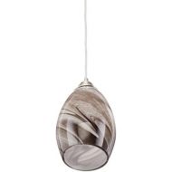 ELK Elk 311331ASH-LED Formations 1-LED Light Pendant with Ashflow Glass Shade, 5 by 9-Inch, Satin Nickel Finish