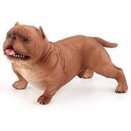 HanYoer Dog Figurines Bully Dog Animal Figure, Solid Dog Mini Figure Toy Collection Playset, Cake Topper, Garden Plant, Automobile Decoration (Brown)