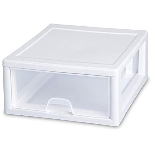  MRT SUPPLY 16-Quart Modular Stacking Storage Drawer Containers, 6 Pack with Ebook