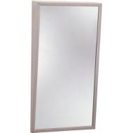 Bobrick 293 304 Stainless Steel Frame Fixed-Position Tile Mirror, Satin Finish, 18 Width x 36 Height