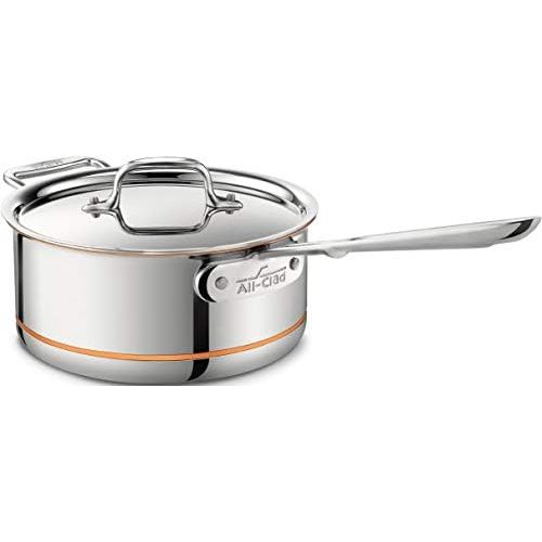  All-Clad 6203 SS Copper Core 5-Ply Bonded Dishwasher Safe Saucepan with Lid / Cookware, 3-Quart, Silver