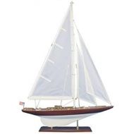 Hampton Nautical Wooden William Fife Model Sailboat Decoration, 35