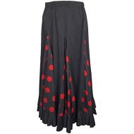 La Senorita Spanish Flamenco Skirt Adults Black with red dots