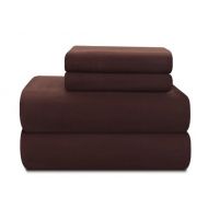 Pointehaven Heavy Weight 100-Percent Cotton Flannel Full Sheet Set, Chocolate