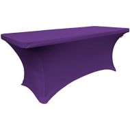 LA Linen Spandex Table Cloth for a 6-Feet Rectangular Table, 72 by 30 by 30-Inch, Purple