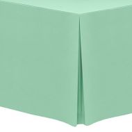 Ultimate Textile -5 Pack- 4 ft. Fitted Polyester Tablecloth - Fits 30 x 48-Inch Rectangular Tables, Mint Light Green