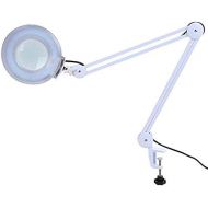 Zorvo LED Magnifying Floor Lamp with 4 Wheels Rolling Base LED Magnifying Lamp Adjustable Gooseneck Glass Lighted Magnifier Lens Adjustable Stand Magnifier for Desk Table Task Craf