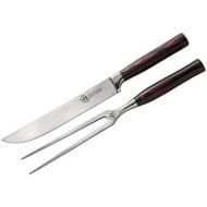ZHEN Japanese High Carbon Stainless Steel 8 BBQ Carving Set, Silver