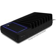 SIIG Desktop Universal 8-Slot Charging Device Organizer with Padded Ambient Light Deck and Internal Storage Space - Charging Device Not included - AC-CA0414-S1 (Black)