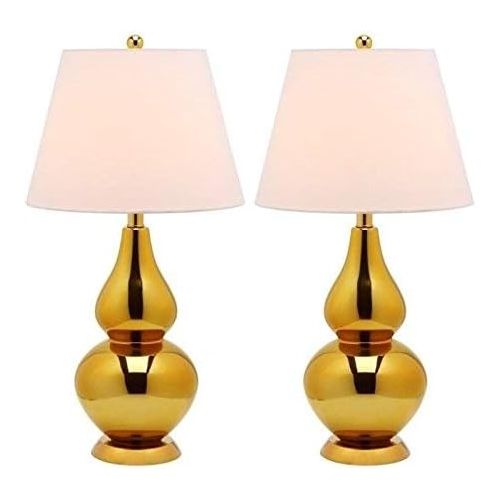  Safavieh Lighting Collection Cybil Navy Double Gourd 26.5-inch Table Lamp (Set of 2)