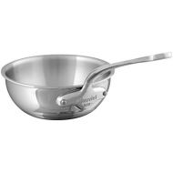 Mauviel 5212.24 M Cook 24CM CAST SS HDL 2.6MM Curved splayed Saute pan, 24, Stainless Steel