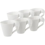 [아마존베스트]Villeroy & Boch Newwave 2L (10) (ML-2525, Elegant Coffee Cup Made of Porcelain, Curved Shapesuitable for 6Persons, 6Cup, White, 32x 21.5x 9.5cm 6Units