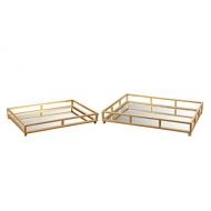 Moes Home Collection MH-1069-32 Grid Metal Trays Gold