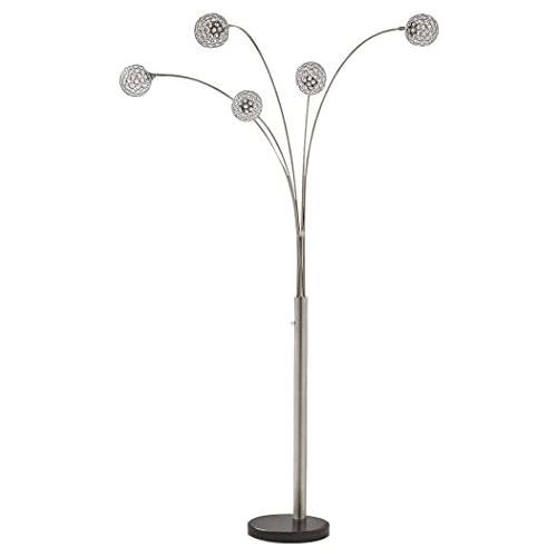  Signature Design by Ashley Ashley Furniture Signature Design - Winter Arc Lamp - Floor Lamp - Modern Design - Silver