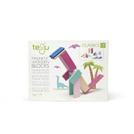 Tegu 14 Piece Magnetic Wooden Building Block Toy Set Blossom (Girl-Boy Educational STEM Gift For Ages 1,2,3,4,5,6+ Years Old)