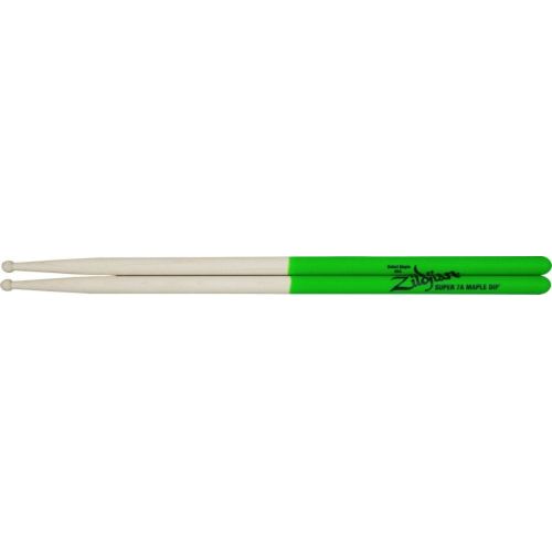  Avedis Zildjian Company Zildjian Maple Green DIP Drumsticks 6-Pack Super 7A Wood Tip