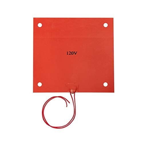  Wisamic 310x310mm 120V 750W Silicone Rubber Heater with 3M Tape, Screw Holes for 3D Printer CR-10 CR-10S S3