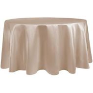Ultimate Textile Bridal Satin 108-Inch Round Tablecloth Cafe Khaki Brown