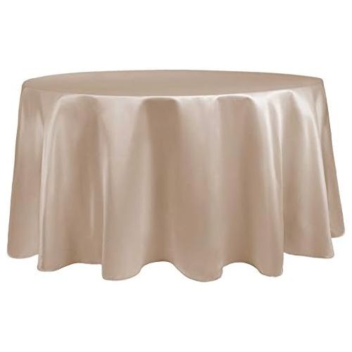  Ultimate Textile Bridal Satin 108-Inch Round Tablecloth Cafe Khaki Brown