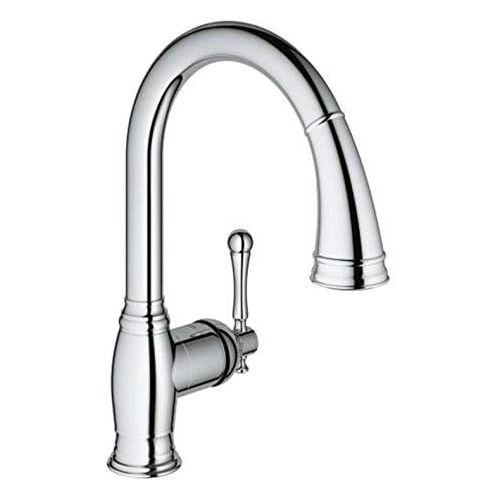  GROHE Bridgeford Single-Handle Pull-Down Kitchen Faucet with Dual Spray, SuperSteel Infinity