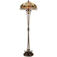 Dale Tiffany Lamps Dale Tiffany TF101116 Boehme Floor Lamp, Antique BronzeSand and Art Glass Shade