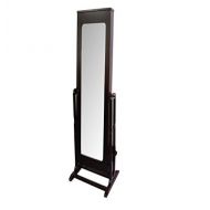 ORE Ore International Mirror with Storage and Jewelry Armoire Stand, 61-Inch, Dark Cherry Finish