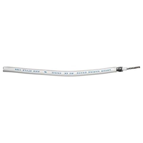  Ancor 151510 Marine Grade Electrical Premium Tinned Copper Coaxial Cable (RG8X, White, 100-Feet)
