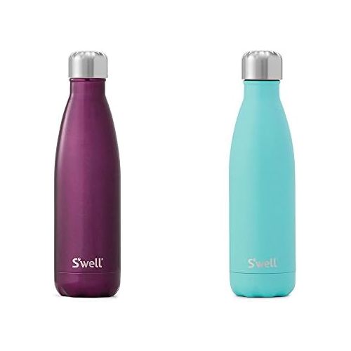  Swell Stainess Steel Water Bottle set, Sangria 17oz and Turquoise Blue, 17oz
