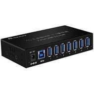 GEKRY USB 3.0 Hub, Metal Case Mountable 7-Port USB Hub with 12V3A Power Adapter and 3.3ft USB 3.0 Cable-Type A