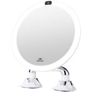 KEDSUM 9 Rechargeable 10x Magnifying Makeup Mirror with Lights, Dimmable Lighted Vanity Mirror with Magnification and Dual Suction Cup, Touch Button