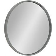 Kate and Laurel Travis Round Wood Accent Wall Mirror, 21.6 Diameter, Gray