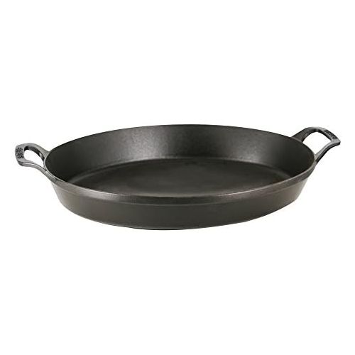  Staub 13003725 Cast Iron Oval Baking Dish, 14.5x11.2-inch, Matte Black