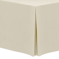 Ultimate Textile -3 Pack- 4 ft. Fitted Polyester Tablecloth - Fits 30 x 48-Inch Rectangular Tables, Tan Beige