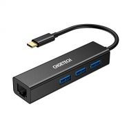 [아마존핫딜]CHOETECH USB C to LAN Ethernet Adapter Type C to RJ45 Hub with 3 USB 3.0 Ports Gigabit Network Adapter Cable (Thunderbolt 3 Compatible) MacBook Pro, Chromebook Pixel and More