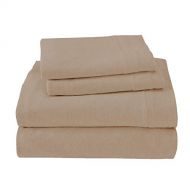 Royale Linens Soft Tees Jersey Knit Sheet Set, Full, Taupe