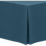 Ultimate Textile 4 ft. Fitted Polyester Tablecloth - Fits 30 x 48-Inch Rectangular Tables, Wedgewood Blue