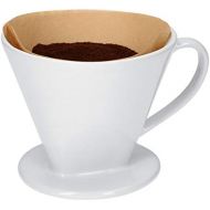 Van Well Kaffeefilter No. 4 aus weissem Porzellan | 16.5 x 13.5 x 12 cm | SoftBrew-Verfahren I schonende Zubereitung von Tee & Kaffee | manuelles Filter-Gerat